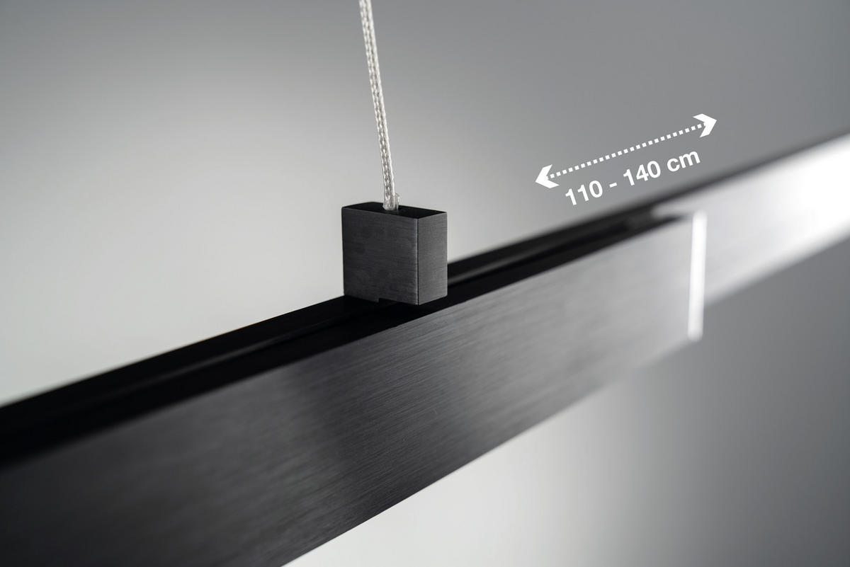 LED-HÄNGELEUCHTE 110-140/6/140 cm    - Anthrazit, Design, Metall (110-140/6/140cm) - Fischer & Honsel