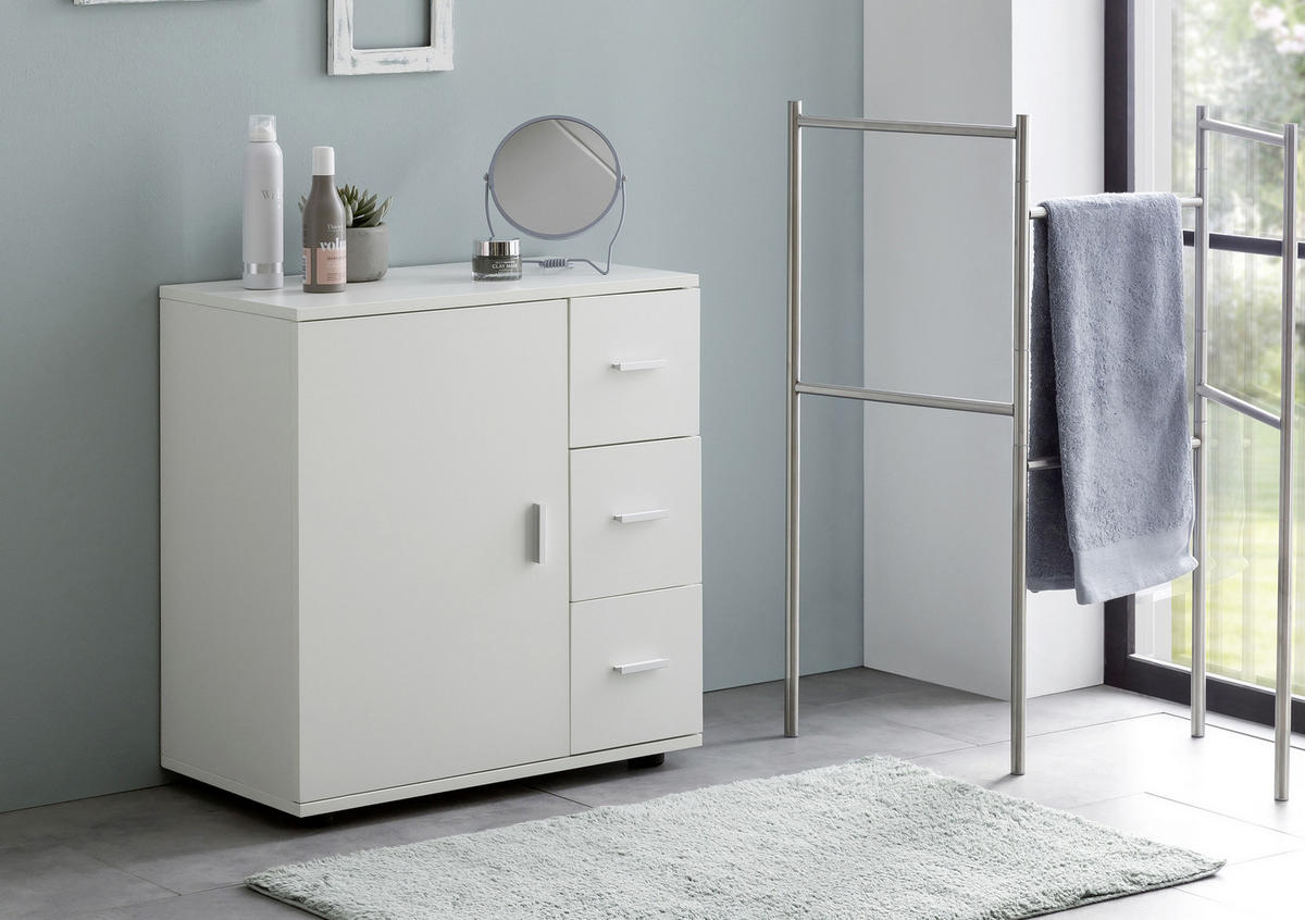 UNTERSCHRANK in   - Weiss/Silberfarben, Basics, Holzwerkstoff/Kunststoff (60/65,5/33cm) - MID.YOU