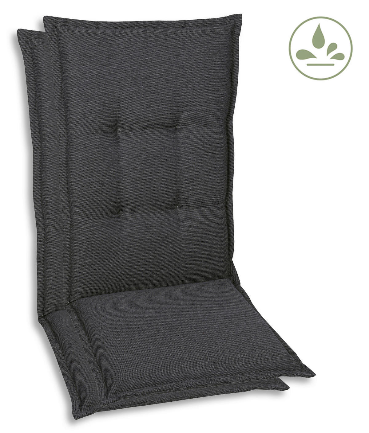 SESSELAUFLAGENSET in Anthrazit Uni  - Anthrazit, Basics, Textil (50/7/120cm)
