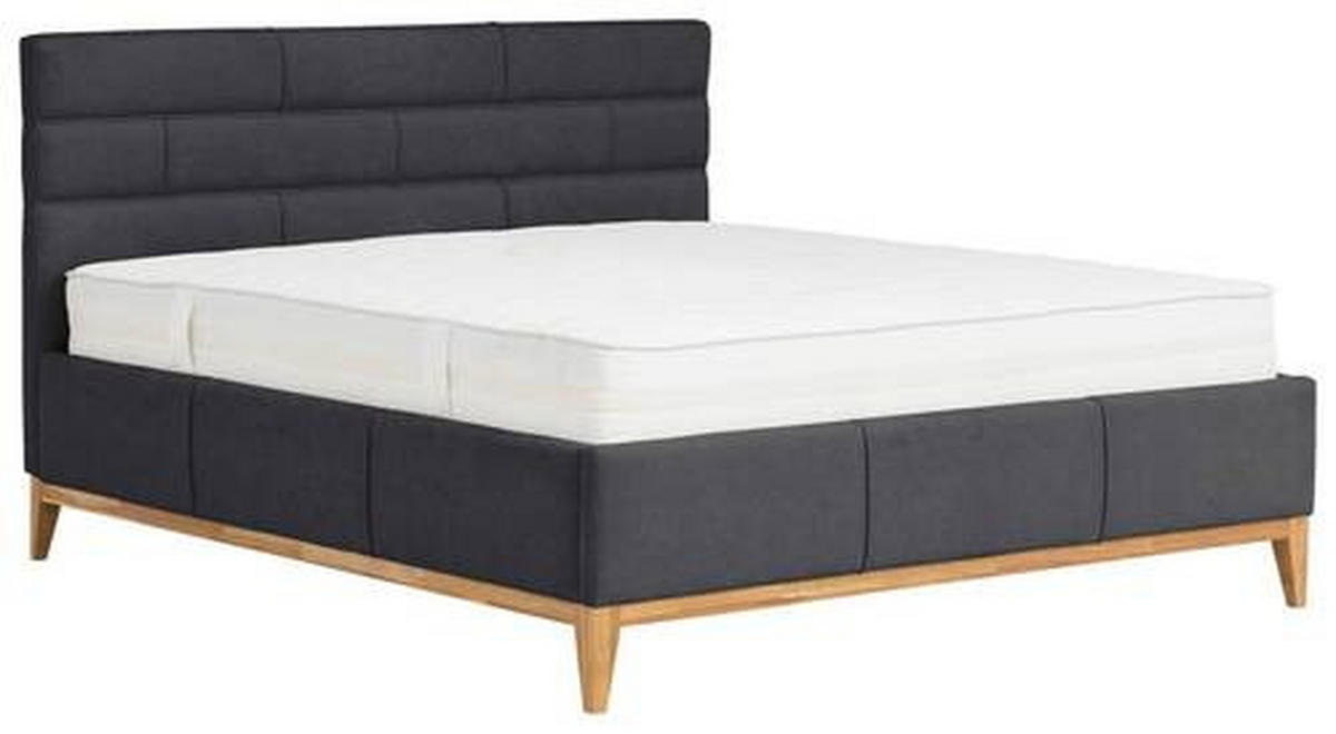 KÁRPITOZOTT ÁGY 140/200 cm  fekete  - fekete, Basics, műanyag/textil (140/200cm) - Carryhome