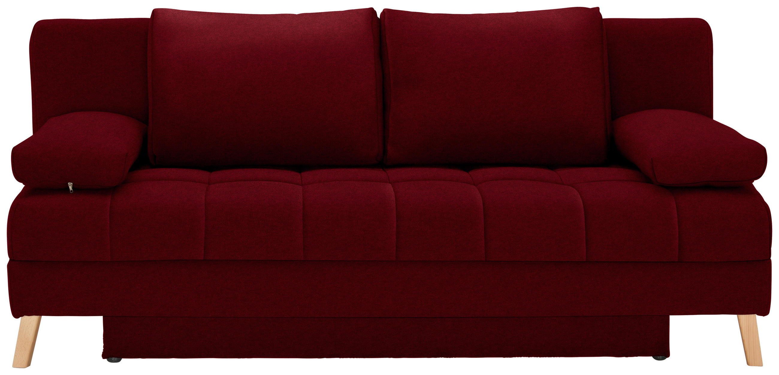 KANAPÉÁGY sötétvörös  - natúr színű/sötétvörös, Konventionell, textil/fa (195/90/90cm) - Cantus