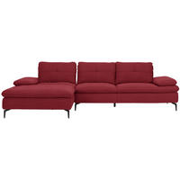 ECKSOFA in Webstoff Bordeaux  - Bordeaux/Schwarz, Design, Textil/Metall (179/301cm) - Chilliano