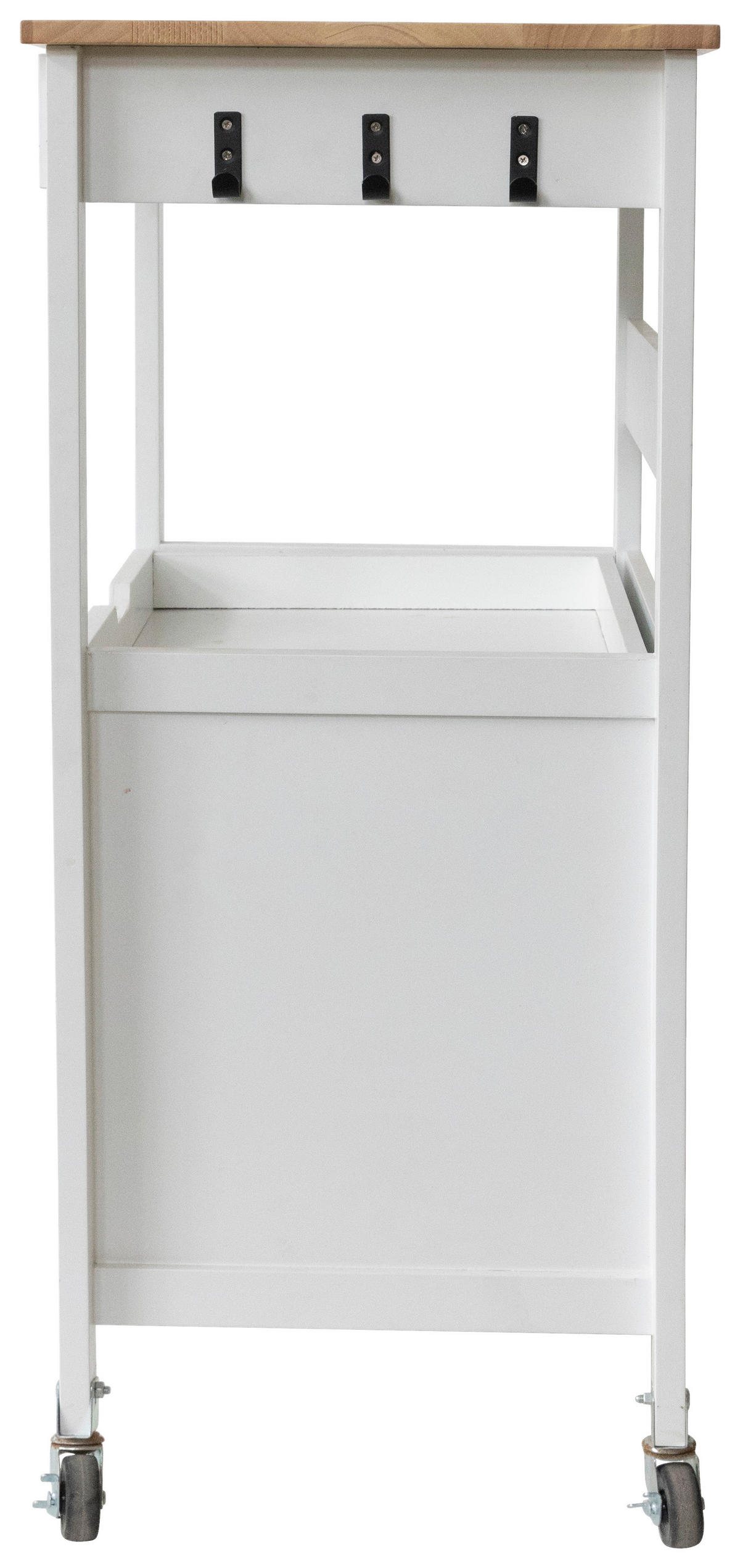 SERVIERWAGEN in Weiß  - Silberfarben/Schwarz, Basics, Holz/Holzwerkstoff (68/89/40cm) - MID.YOU