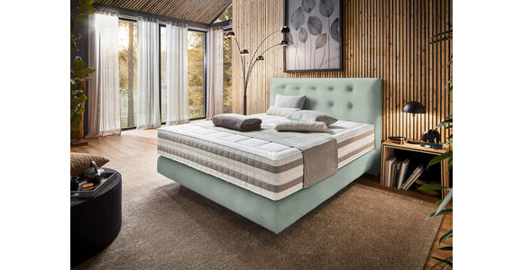 BOXSPRINGBETT 160/200 cm in Jadegrün - Jadegrün, KONVENTIONELL, Holz/Textil (160/200cm) - Dieter Knoll