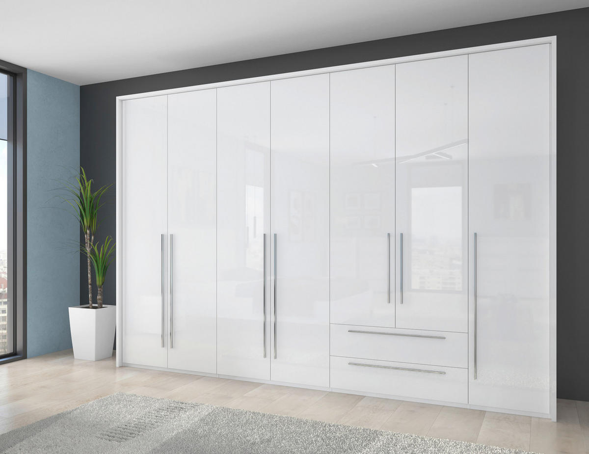 ORMAR SA KLASIČNIM VRATIMA bela, bela visoki sjaj  322/226/60 cm  - bela visoki sjaj/bela, Dizajnerski, pločasti materijal/plastika (322/226/60cm)