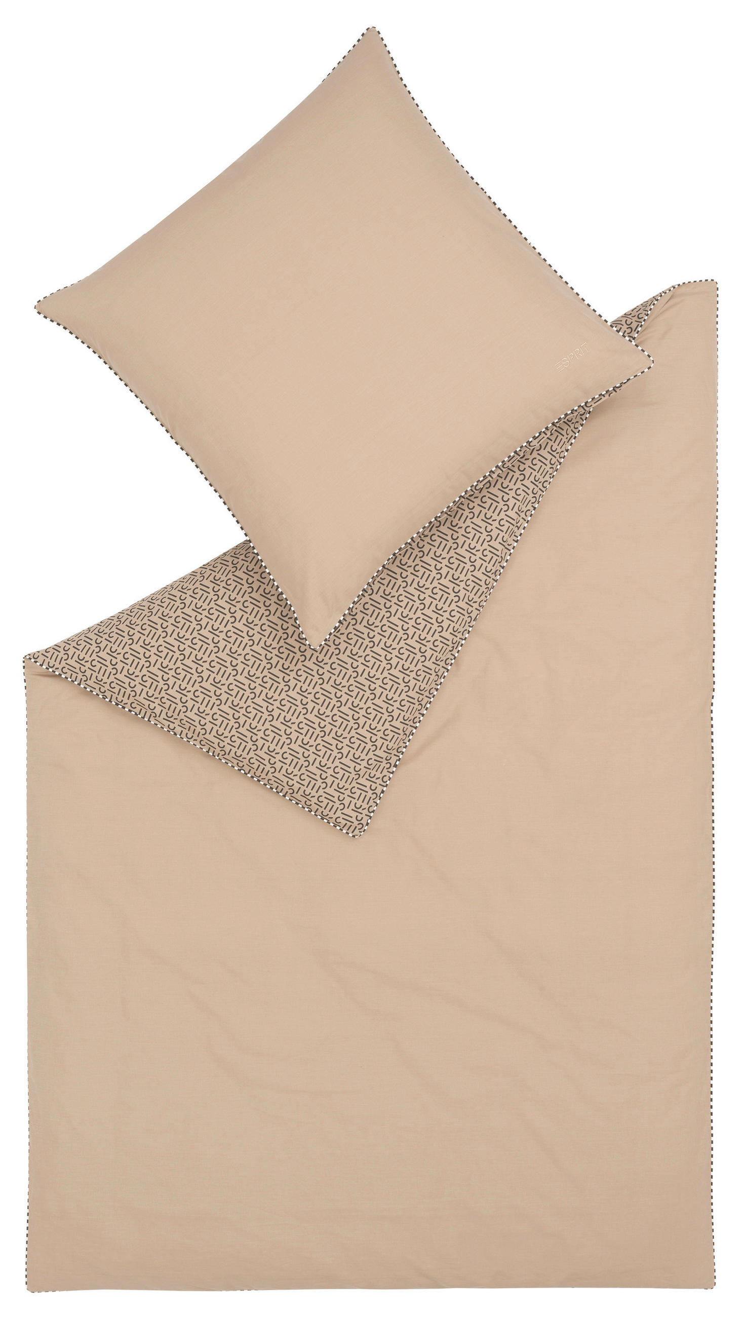 Esprit Wendebettwäsche E-Scatter Taupe, Beige 135x200 cm
