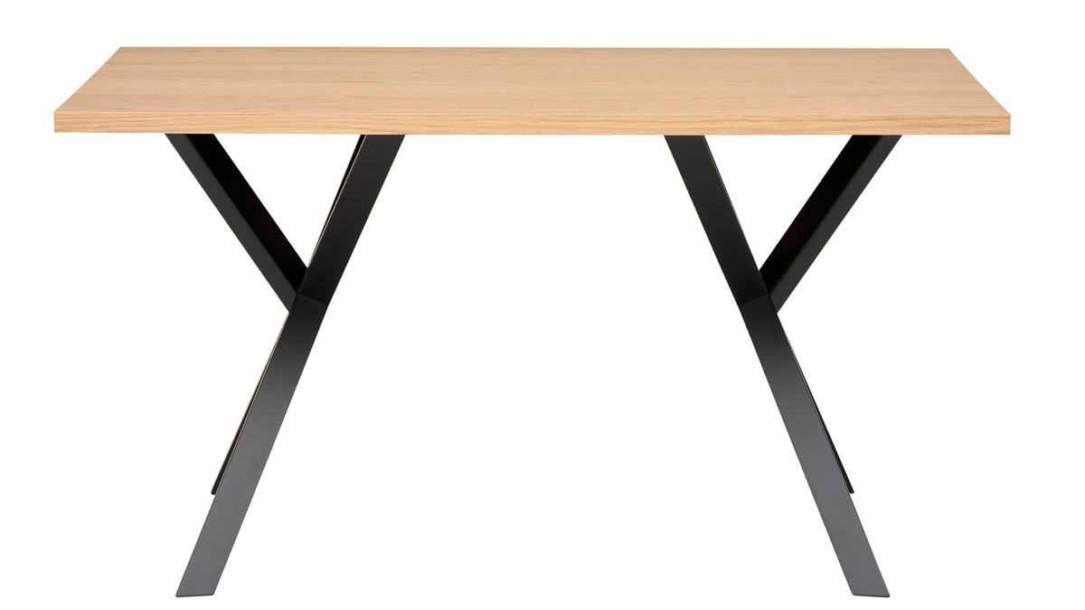 ESSTISCH in Holz  - Eichefarben/Schwarz, Basics, Holz (140/76/80cm) - Livetastic