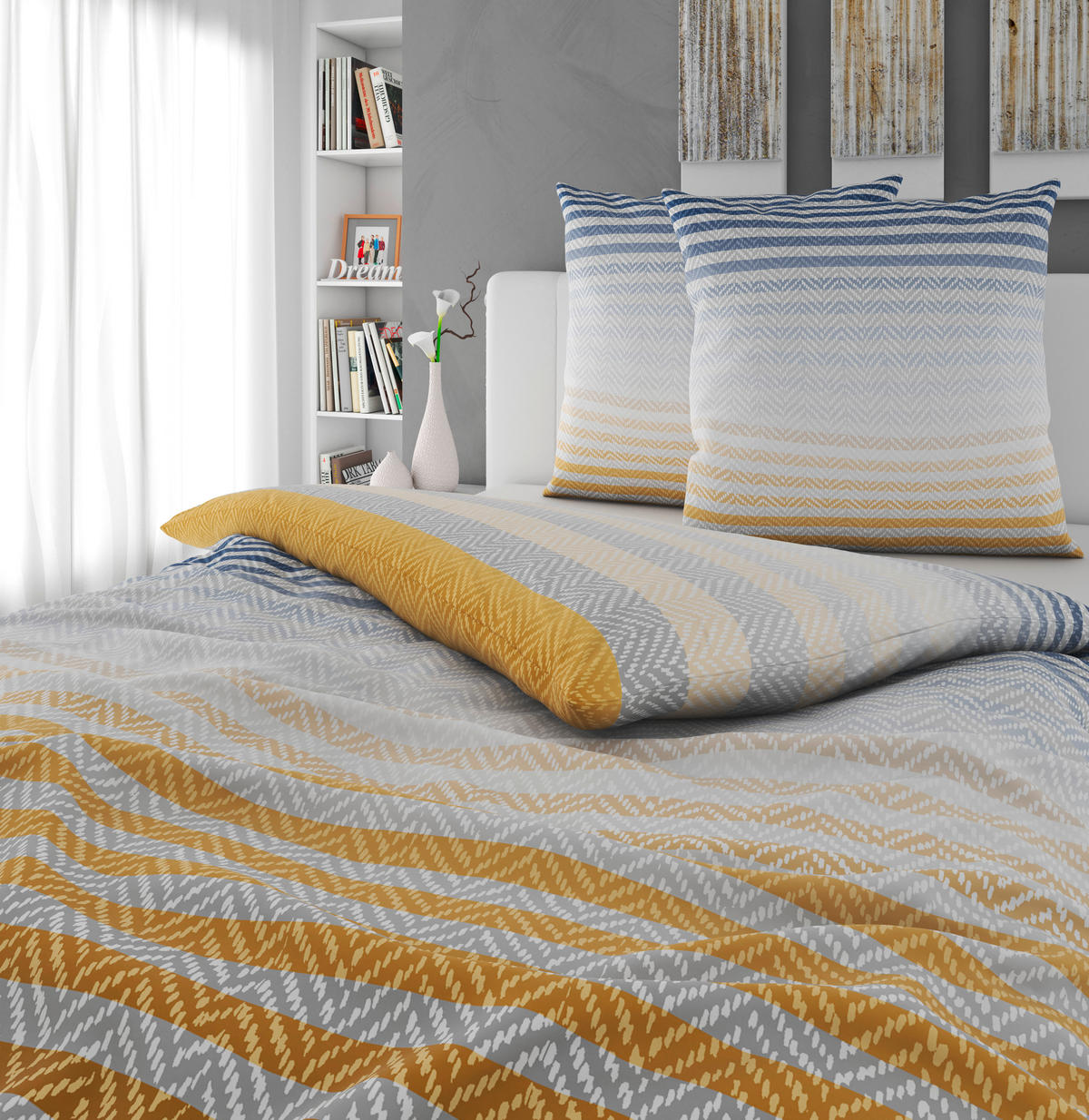 BETTWÄSCHE Flanell 200/200 cm  - Blau/Grün, Textil (200/200cm) - Novel