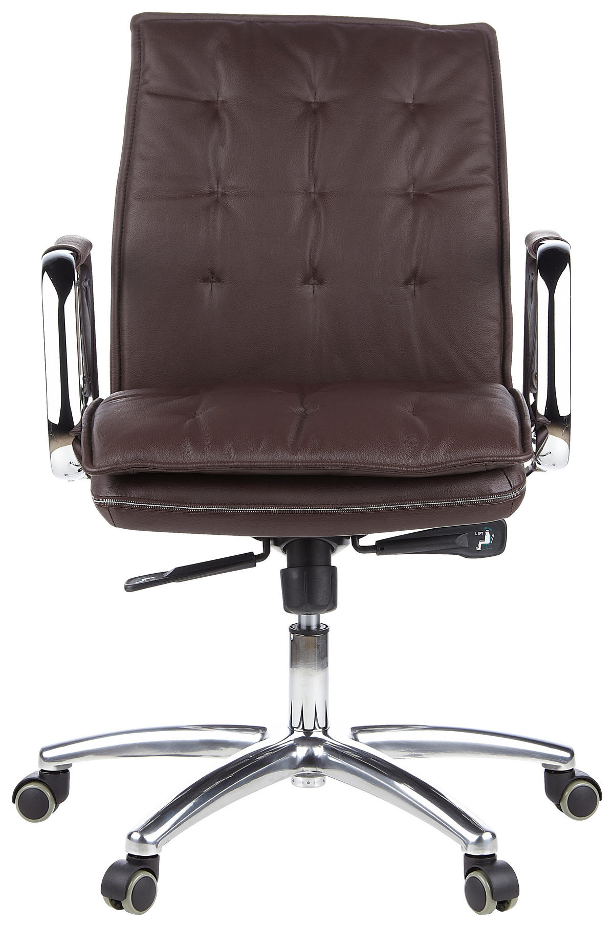 DREHSTUHL  in Braun  - Silberfarben/Braun, Basics, Leder/Kunststoff (60/109/48cm) - MID.YOU