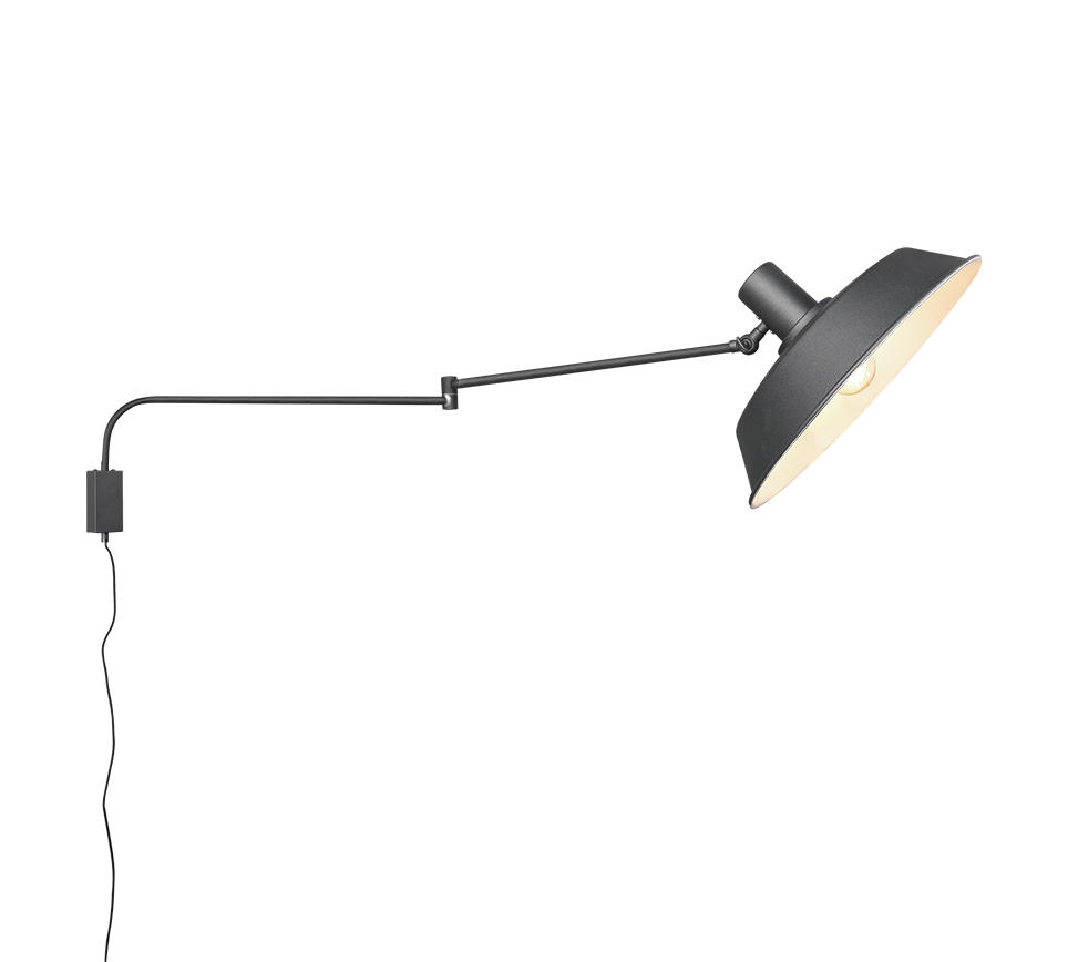 WANDLEUCHTE - Schwarz, Trend, Metall (36/35,5/150cm) - Trio Leuchten