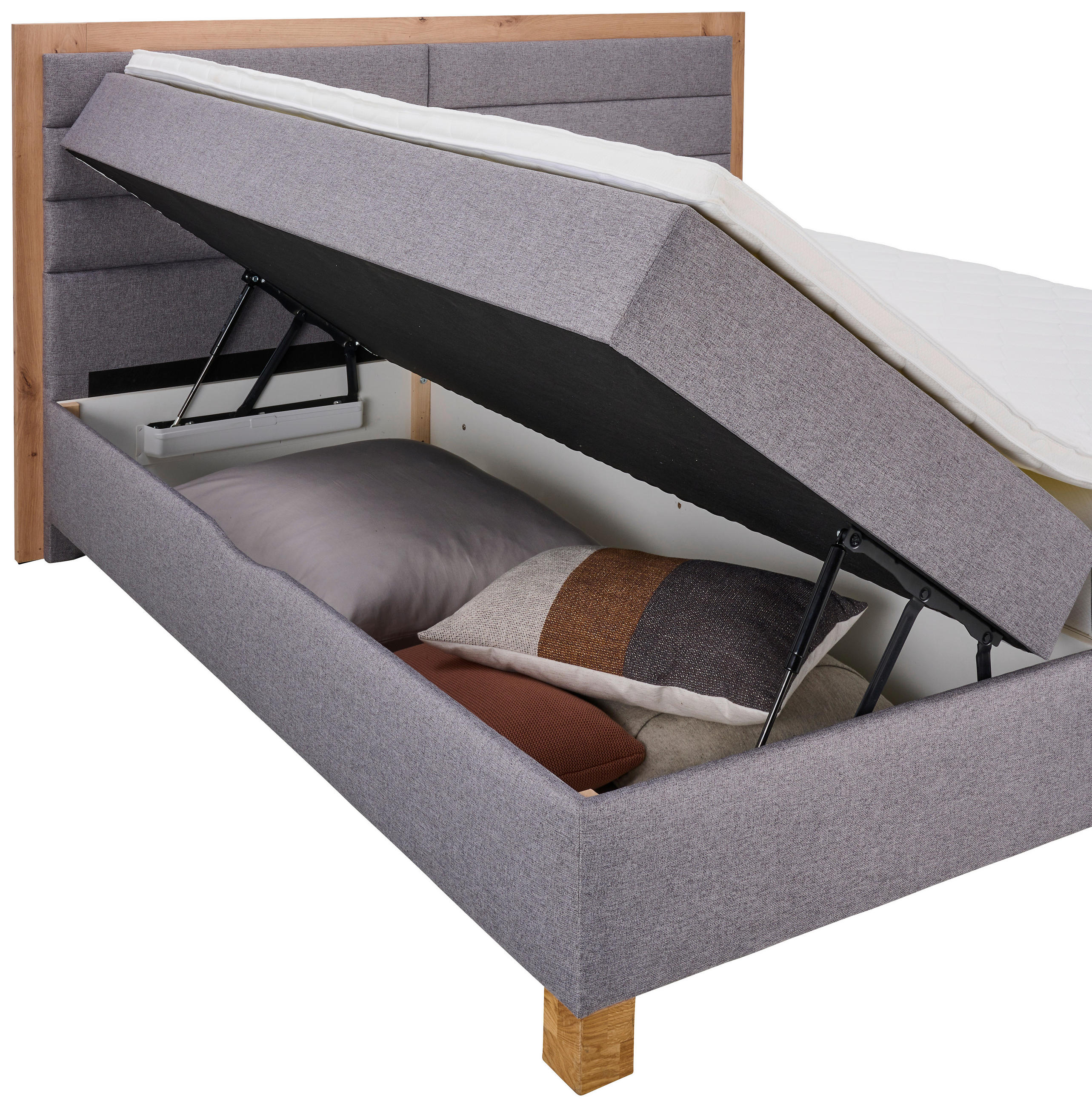 BOXBETT 180/200 cm  in Eiche Artisan, Grau  - Eiche Artisan/Grau, KONVENTIONELL, Holz/Holzwerkstoff (180/200cm) - Carryhome