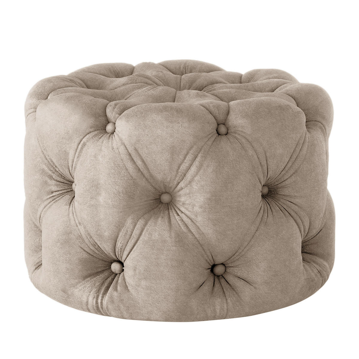 HOCKER in Textil Cappuccino  - Schwarz/Cappuccino, Design, Kunststoff/Textil (60/39/60cm) - P & B