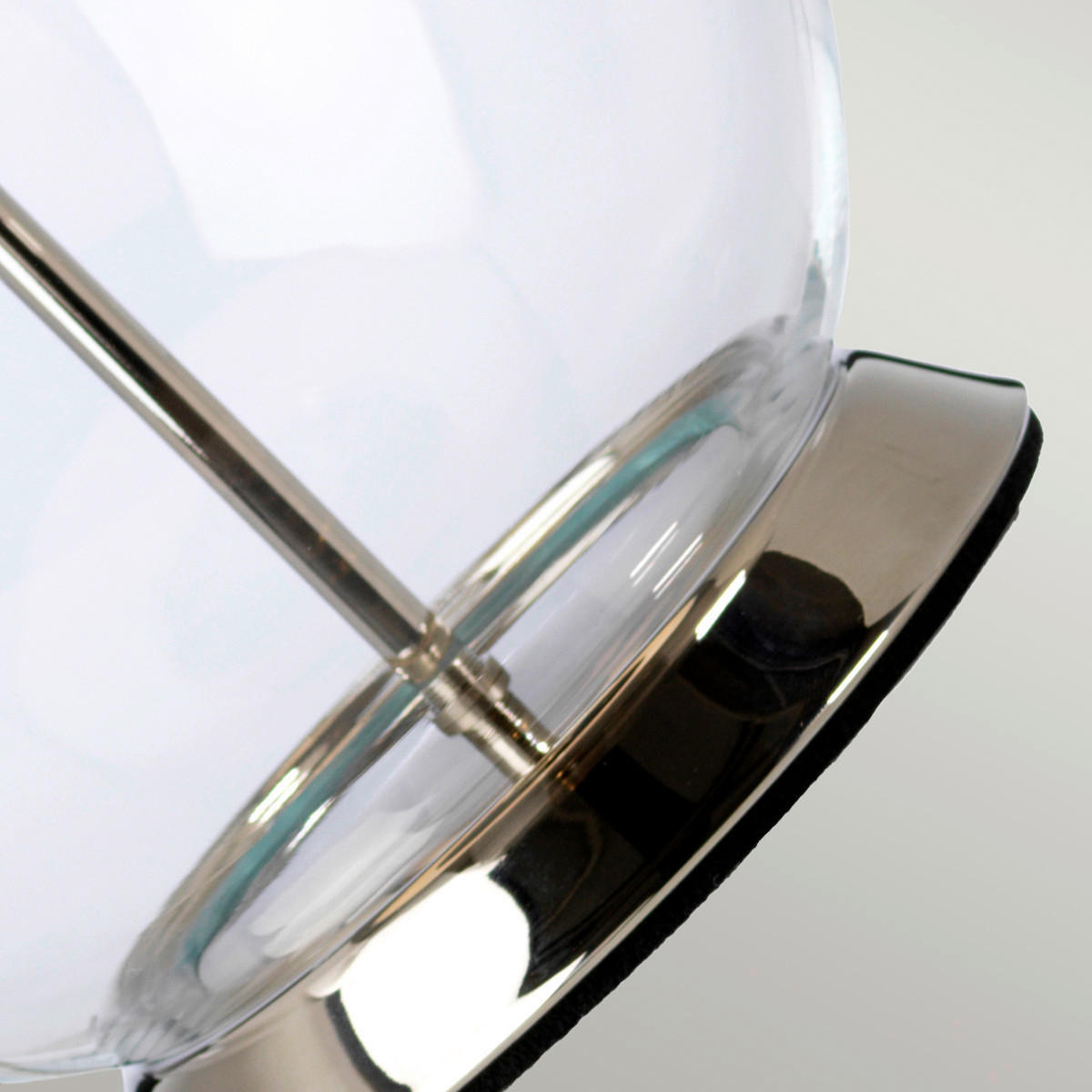TISCHLEUCHTE - Nickelfarben, Konventionell, Glas/Textil (36/67cm) - Elstead Lighting
