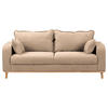 3-SITZER-SOFA in Mikrofaser Beige  - Wengefarben/Beige, Design, Holz/Textil (193/86/87cm) - Livetastic