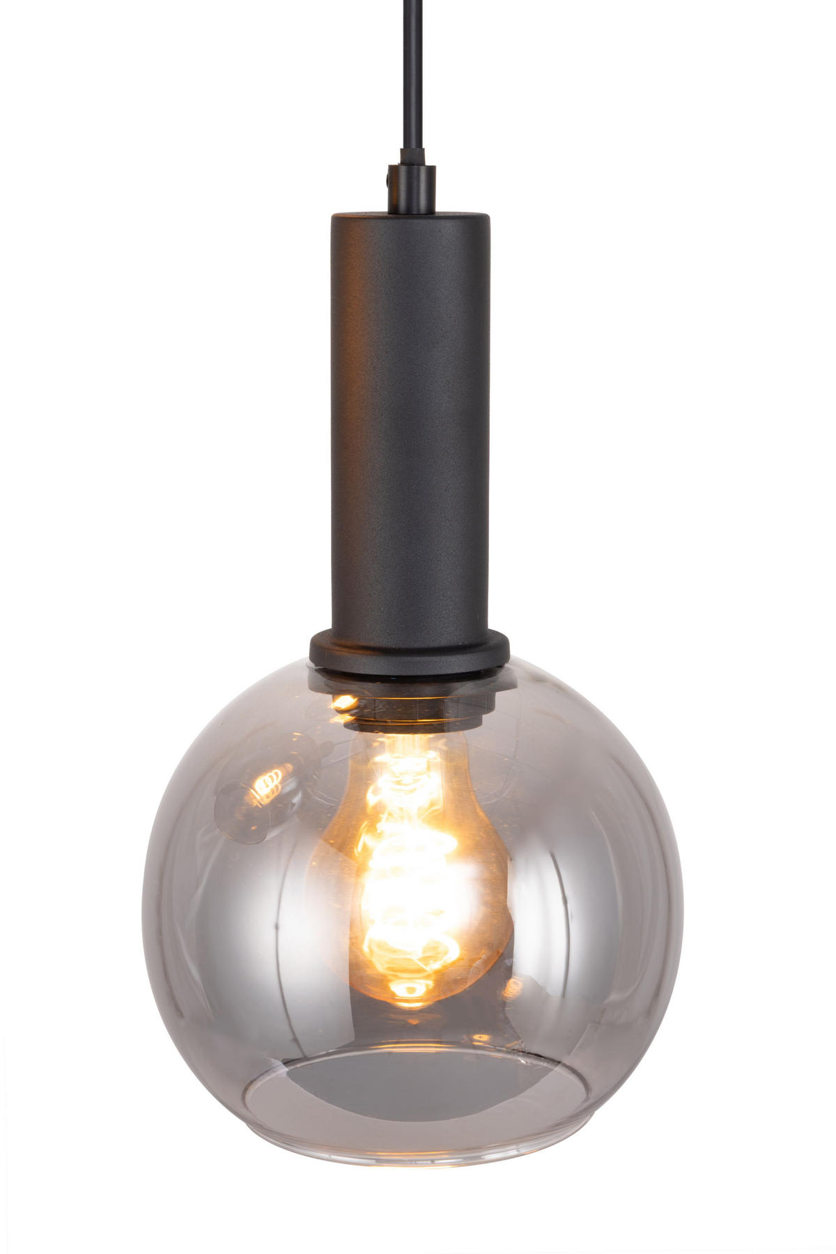 LAMPĂ SUSPENDATĂ 90/15/120 cm  - negru, Trend, sticlă/metal (90/15/120cm) - Novel