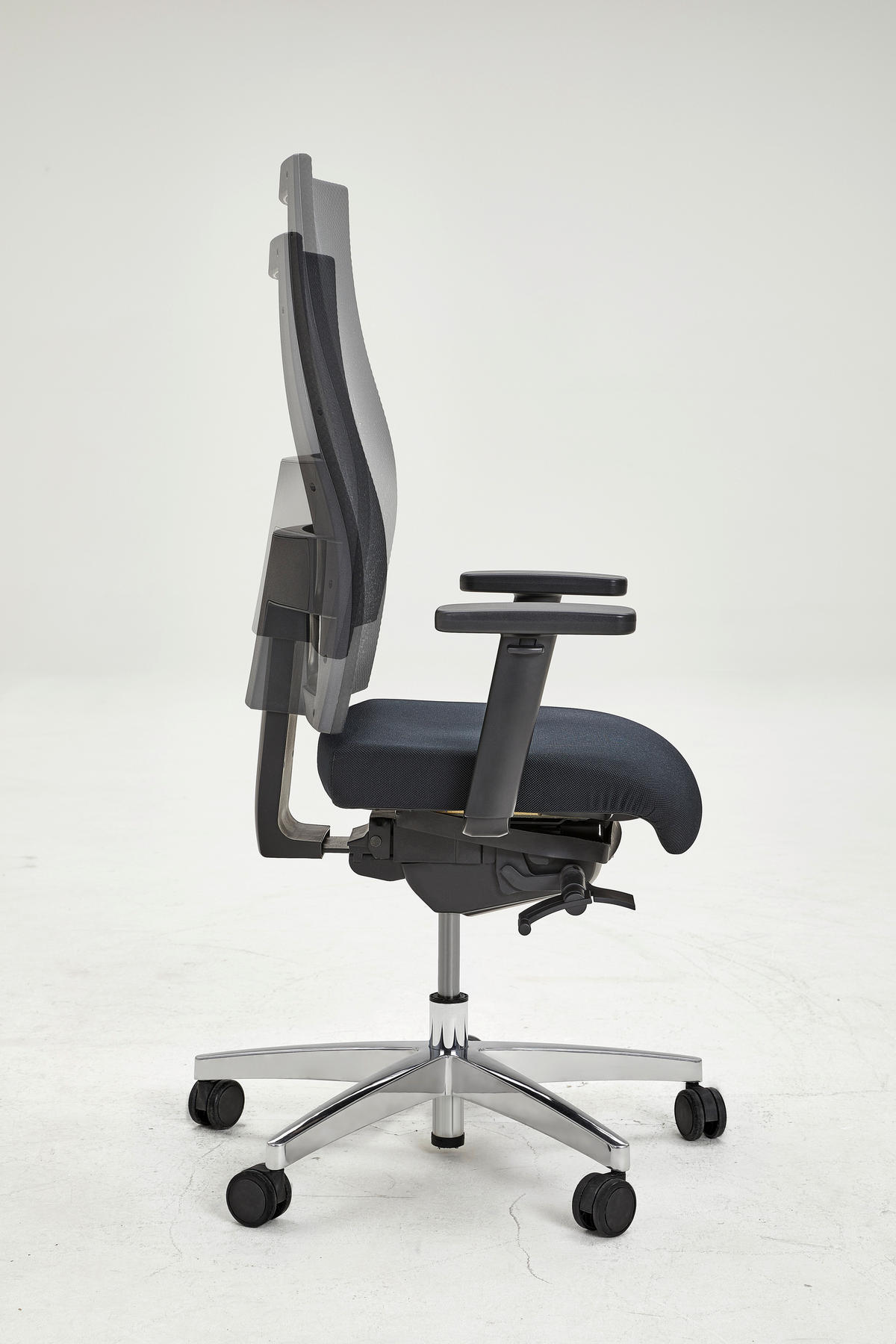 DREHSTUHL Webstoff Schwarz, Alufarben  - Schwarz/Alufarben, Design, Kunststoff/Textil (70/101-113/48cm) - Topstar