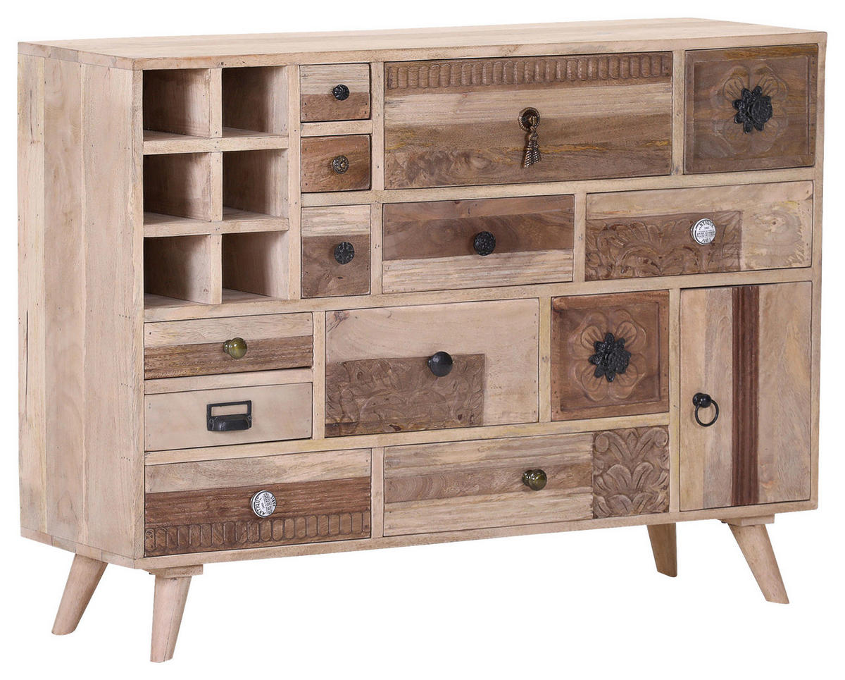 KOMMODE  in 115/85/37 cm  - Silberfarben/Messingfarben, Design, Holz/Metall (115/85/37cm) - Landscape