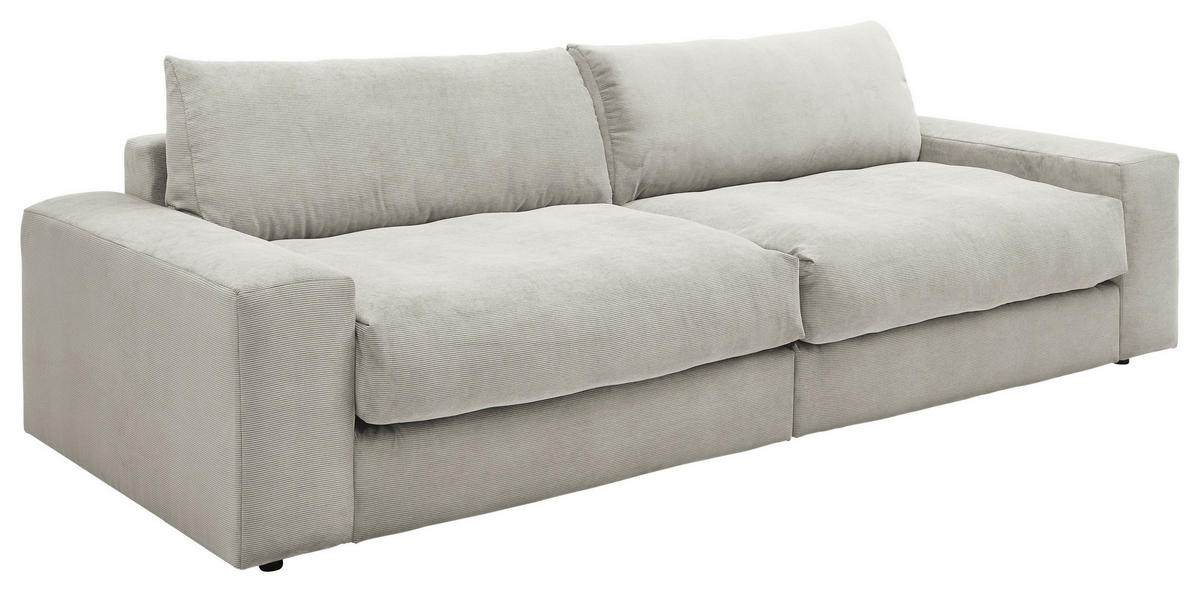 3-SITZER-SOFA KAMIL Cord Beige  - Beige/Schwarz, MODERN, Textil (298/95/122cm) - Livetastic