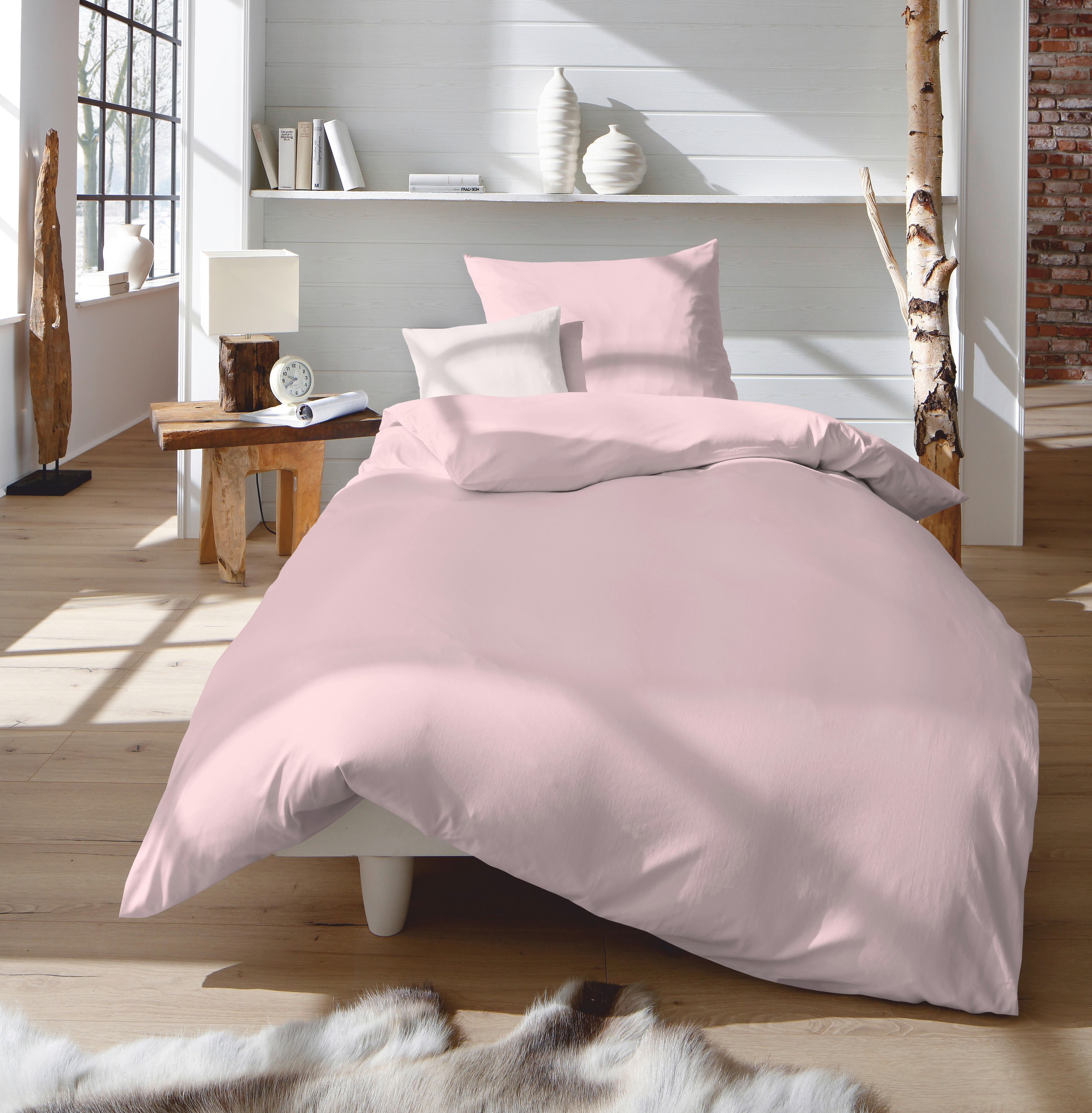 BETTWÄSCHE Colours Makosatin 135/200 cm  - Rosa, Basics, Textil (135/200cm) - Fleuresse