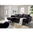 ECKSOFA Dunkelgrau Flachgewebe  - Dunkelgrau/Buchefarben, KONVENTIONELL, Holz/Textil (144/230cm) - Carryhome
