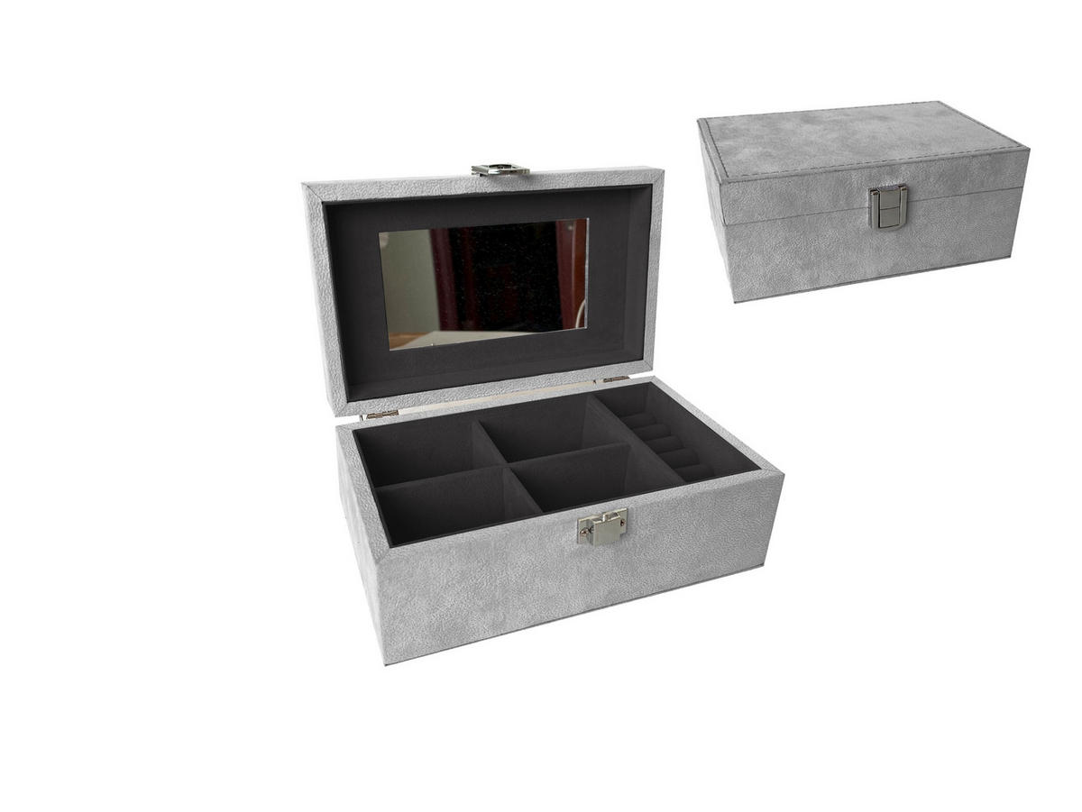 ORGANIZÉR NA ŠPERKY - čierna/sivá, Basics, kov/kompozitné drevo (20/12/8cm) - Ambia Home