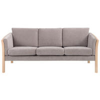 3-SITZER-SOFA Chenille Hellgrau  - Eichefarben/Hellgrau, Design, Holz/Textil (195/79/82cm)