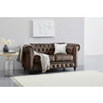 CHESTERFIELD-SOFA Lederlook, Mikrofaser Braun, Schwarz  - Schwarz/Braun, Trend, Holz/Textil (165/73/87cm) - Xora