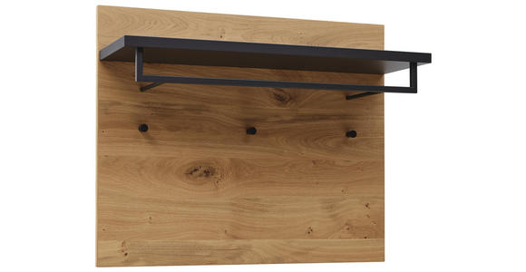 GARDEROBENPANEEL 80/65/27 cm - Eichefarben/Anthrazit, Design, Holz/Metall (80/65/27cm) - Dieter Knoll