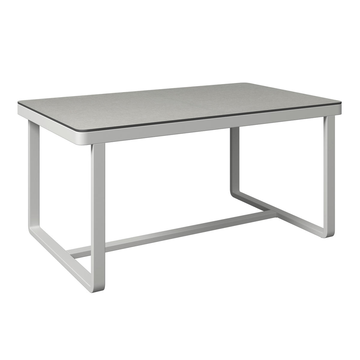 DINING-LOUNGESET 190/241 cm Aluminium  - Beige/Hellgrau, Design, Glas/Textil (190/241cm) - Amatio