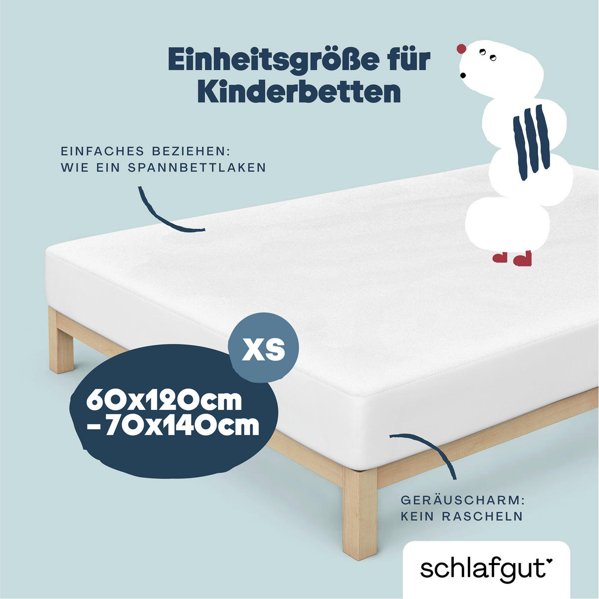 MATRATZENAUFLAGE 70/140 cm    - Weiß, Basics, Textil (70/140cm) - Schlafgut