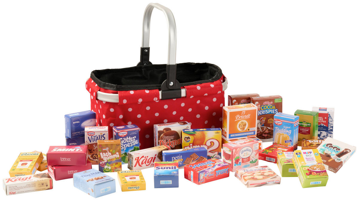 KAUFLADENZUBEHÖR  - Rot/Weiß, Basics, Karton (27/16/14cm)