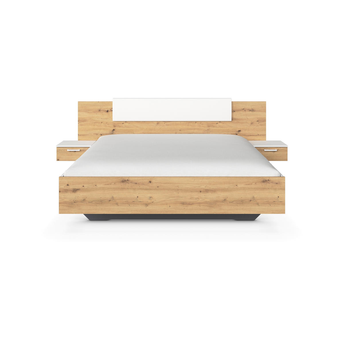 BETTANLAGE 180/200 cm  in Weiß, Eiche Artisan  - Weiß/Eiche Artisan, MODERN, Holzwerkstoff (180/200cm) - Rauch Möbel