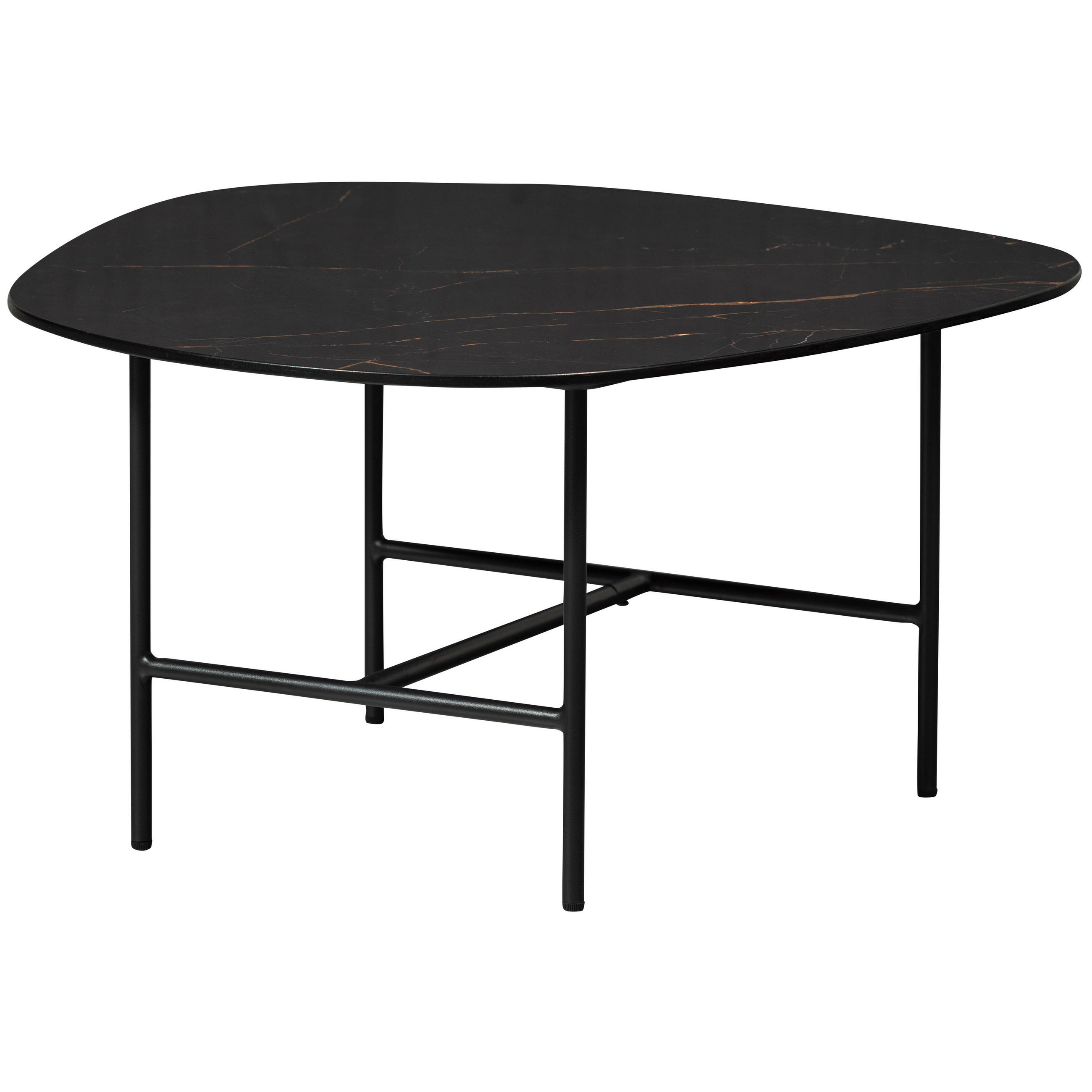 COUCHTISCH Vajen 70/70/38 cm organisch Schwarz  - Schwarz, Design, Keramik/Metall (70/70/38cm) - Livetastic