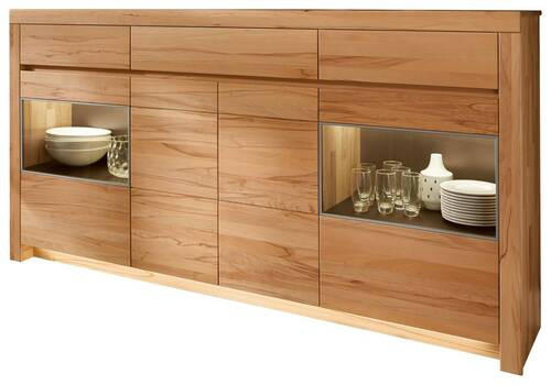 HIGHBOARD Kernbuche  211,2/110,5/42,1 cm  - Kernbuche, KONVENTIONELL, Glas/Holz (211,2/110,5/42,1cm) - Valdera