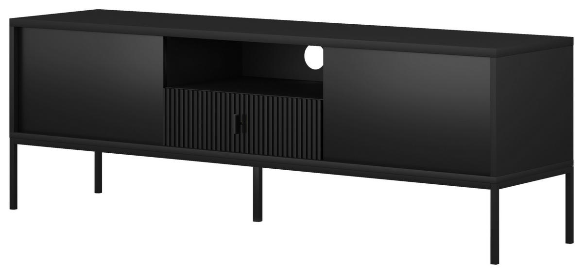 LOWBOARD Maggiore  in 154,5/52,4/39 cm  - Schwarz, Design, Holzwerkstoff/Metall (154,5/52,4/39cm) - Boxxx