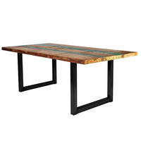 ESSTISCH 160/85/76,5 cm Echtholz  Holz, Metall rechteckig Multicolor, Schwarz  - Multicolor/Schwarz, MODERN, Holz/Metall (160/85/76,5cm) - MID.YOU