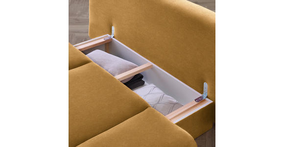 SCHLAFSOFA in Chenille Currygelb - Currygelb/Schwarz, MODERN, Holz/Textil (212/89/102cm) - Dieter Knoll