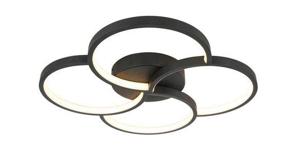 DECKENLEUCHTE 52/5,5 cm  - Schwarz/Weiß, Trend, Kunststoff/Metall (52/5,5cm) - Novel