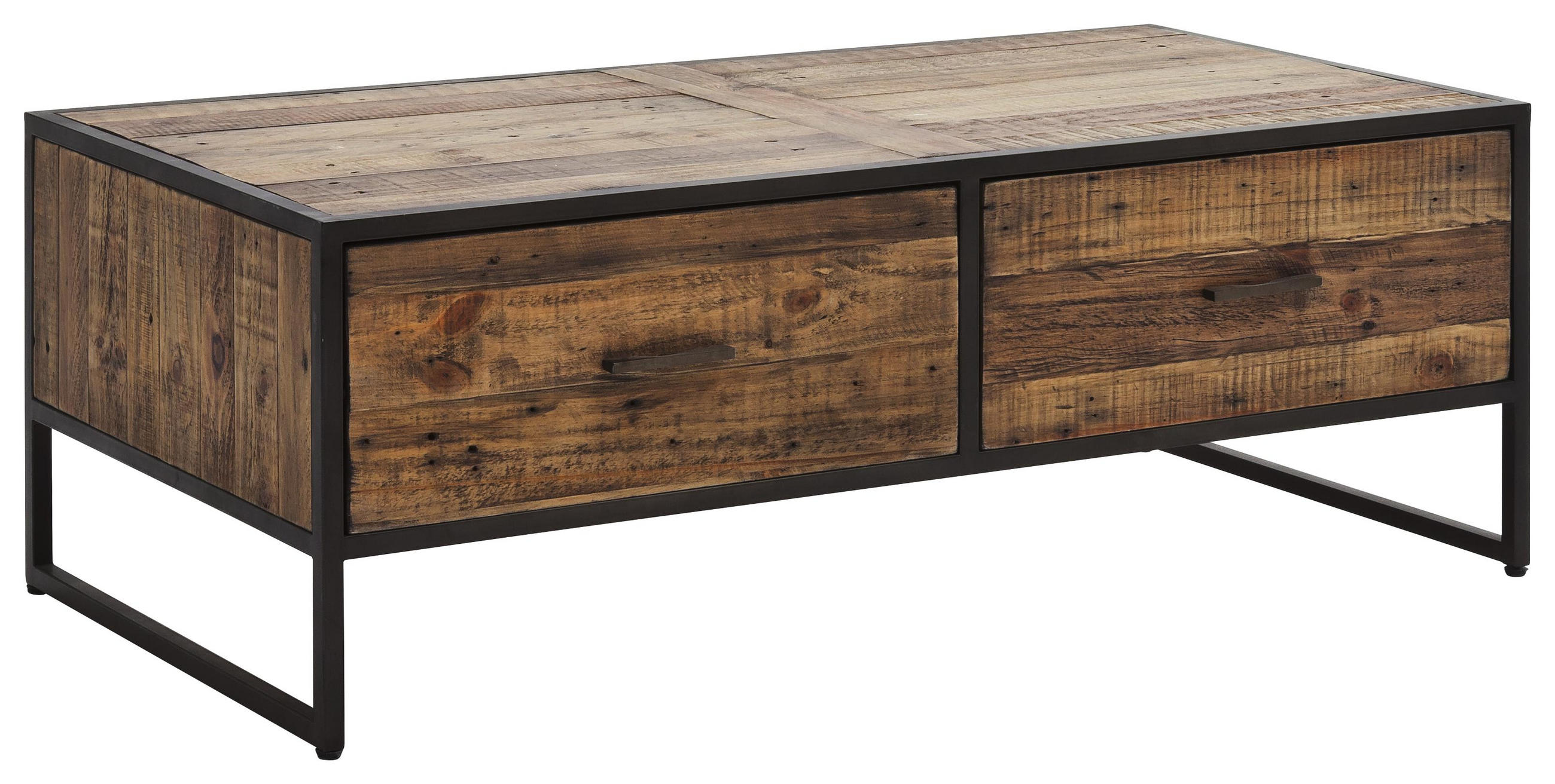 Couchtisch in Holz, Metall 120/60/43 cm