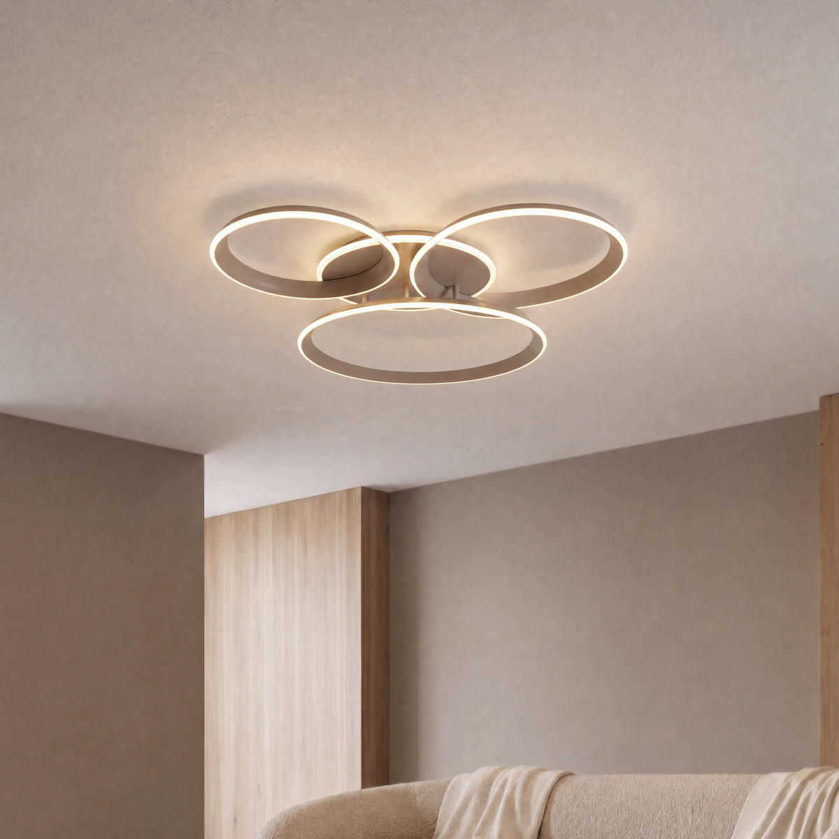 Plafonieră Cu Led 39 W    96/84/10 cm  - nisipiu, Design, plastic/metal (96/84/10cm) - Dieter Knoll