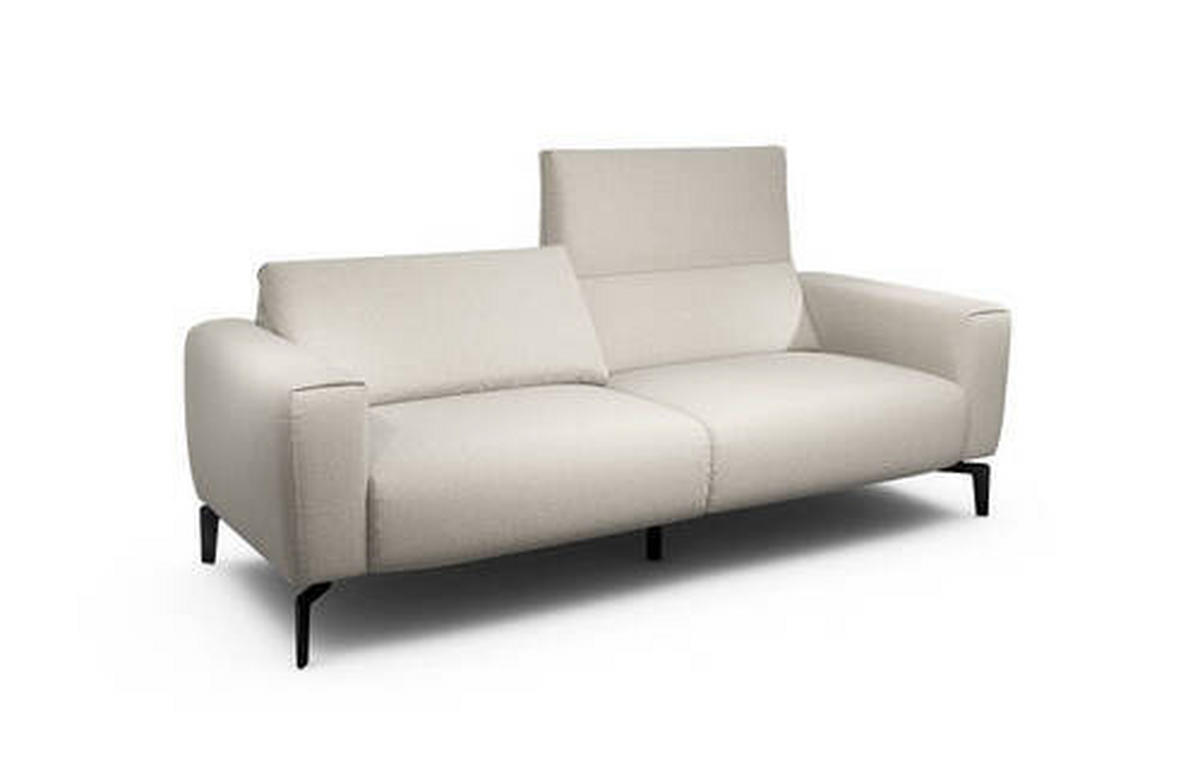2,5-SITZER in Chenille Naturfarben  - Schwarz/Naturfarben, Design, Textil/Metall (220/86/86-94cm) - SENSOO
