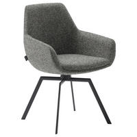 ARMLEHNSTUHL  Lederauswahl, Stoffauswahl, Gestellauswahl Struktur  - Anthrazit/Schwarz, Design, Textil/Metall (58/87/64cm) - Schöner Wohnen