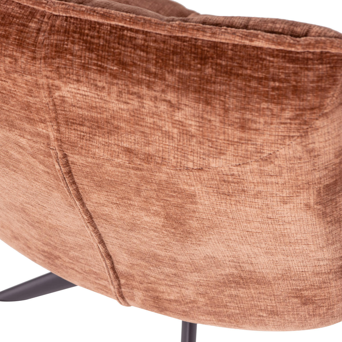 SESSEL in Chenille Rostfarben  - Rostfarben/Schwarz, MODERN, Textil/Metall (70/97/85cm) - Livetastic