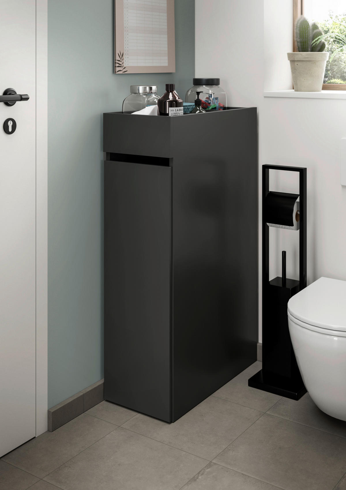 BADEZIMMERREGAL 29/101/60 cm  - Anthrazit, Basics, Holzwerkstoff/Kunststoff (29/101/60cm) - MID.YOU