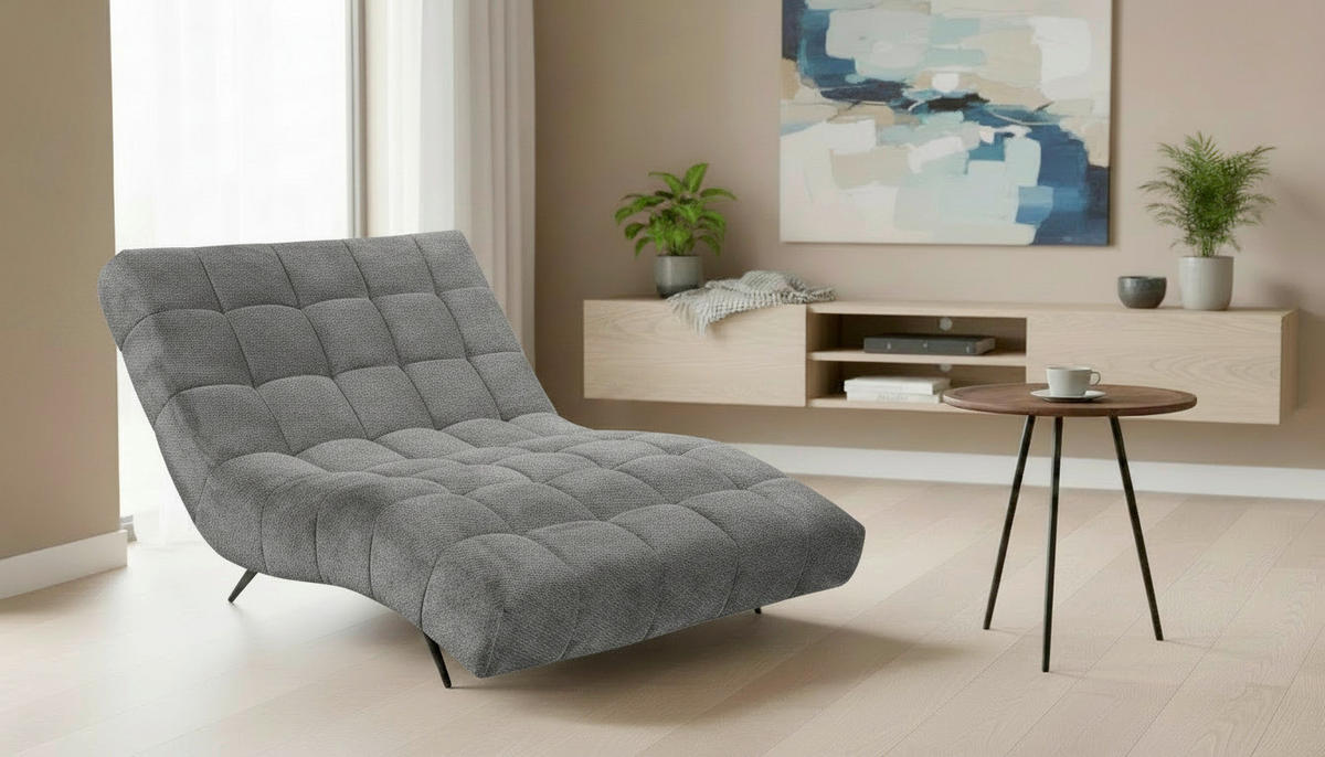 RELAXAČNÍ VÁLENDA, textil, tmavě šedá - černá/tmavě šedá, Design, kov/textil (118/83/168cm) - MID.YOU