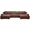 WOHNLANDSCHAFT Dunkelbraun Cord  - Chromfarben/Dunkelbraun, KONVENTIONELL, Kunststoff/Textil (180/376/180cm) - Carryhome