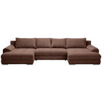 WOHNLANDSCHAFT in Cord Dunkelbraun  - Chromfarben/Dunkelbraun, KONVENTIONELL, Kunststoff/Textil (180/376/180cm) - Carryhome