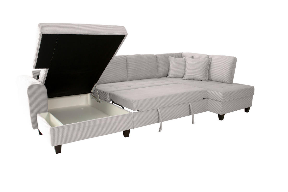 WOHNLANDSCHAFT MORITZ Beigebraun Cord  - Beigebraun, Trend, Textil (155/324/178cm) - P & B