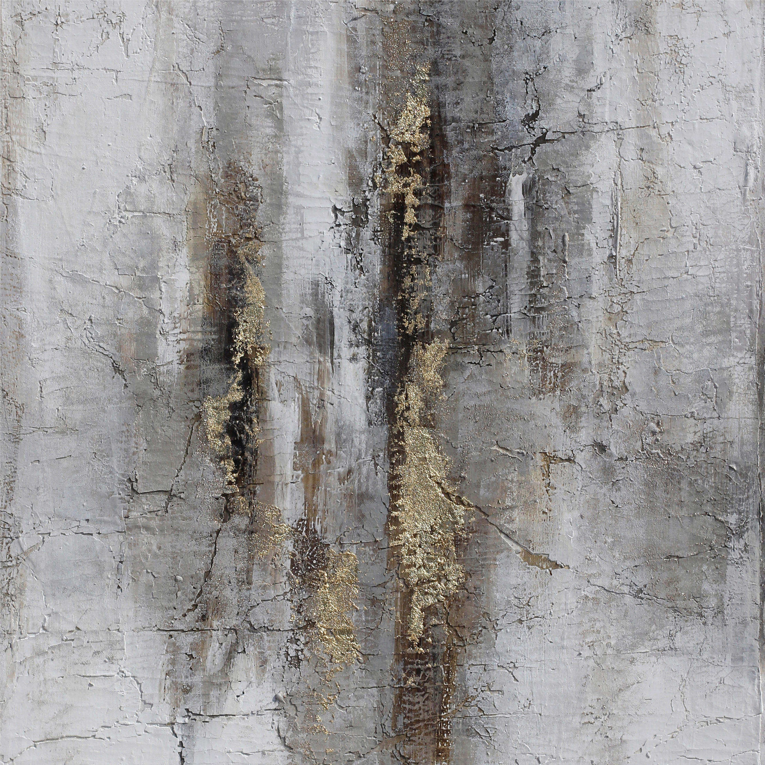 ÖLGEMÄLDE Abstraktes 55/55 cm  - Goldfarben/Braun, Design, Holz/Textil (55/55cm) - Monee