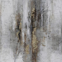 ÖLGEMÄLDE Abstraktes 55/55 cm  - Goldfarben/Braun, Design, Holz/Textil (55/55cm) - Monee